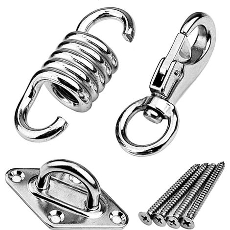 YMYNY Crochet de Plafond pour Hamac 7 PCS Hamac Suspendu Kit Mural, Crochet pour Fauteuil Suspendu Kit De Ressort De Suspension pour Chaise Pivotante en Acier Inoxydable, pour Lampe Accrochante Hamac (1/5)