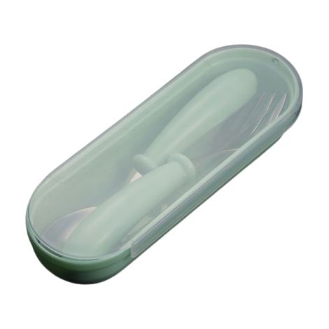 Fourchette Et Cuillère Bébé - Acier Inoxydable Alimentaire - Étui De Voyage Inclus - Compatible Lave-Vaisselle - Pour Apprentissage Et Sevrage - Lot De 2 (1/5)