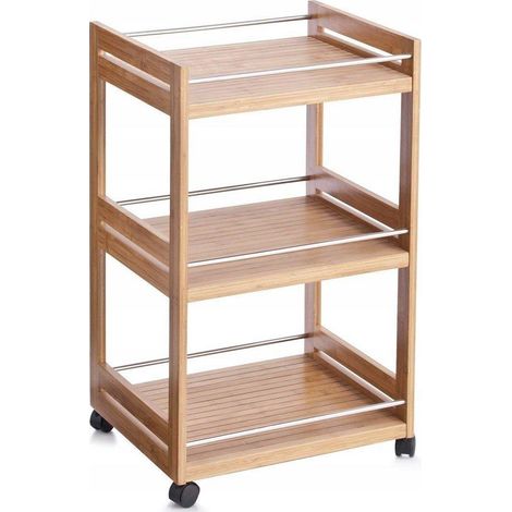 Zeller Carro de servicio en bambú natural 45,7x38x76 cm (1/3)