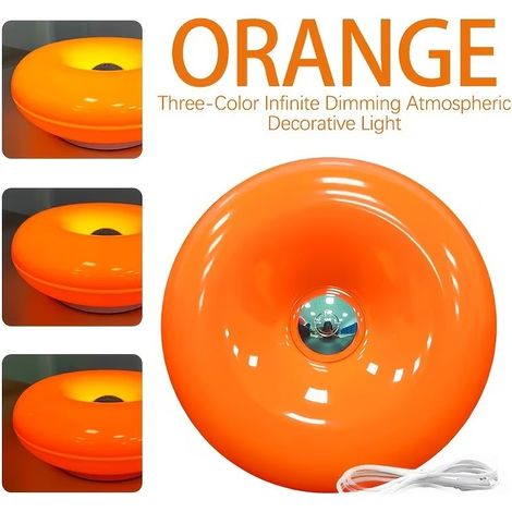 Lampe Chevet Donut Design Créatif Tactile, Orange - Veilleuse d'Ambiance pour Chambre (1/5)