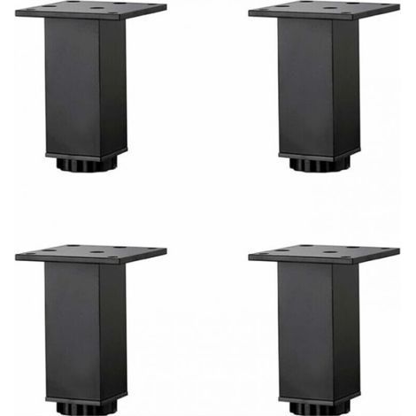 pair 4 Pièces(15cm) Pieds de Meubles en Alliage D'aluminium Réglables en Hauteur,Pieds de Table Basse de Canapé,Pieds D'armoire de Salle de Bain de Lavabo,5-40cm,Noir Mat,avec Vis (1/5)