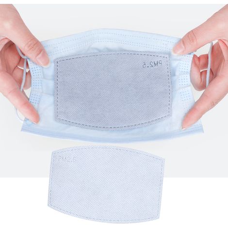 20 coussinets de masque, feuilles filtrantes PM2.5 à charbon actif 5 couches, coussinets de masque jetables, cartouches filtrantes, taille adulte. (1/5)
