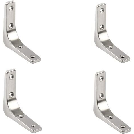 Un ensemble de 4 supports, comprenant un support mural flottant en acier inoxydable à 90 degrés et un support d'angle métallique en forme de L (7,5 cm).
