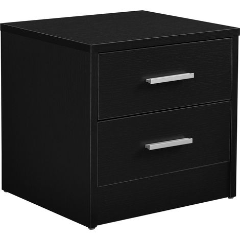 Mesita de noche mesita de noche 2x cajones elegante aglomerado de melamina negro 38 x 34 x 37 cm 030004192
