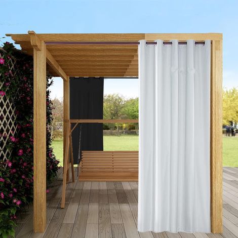 Rideau imperméable pour extérieur, Rideaux occultants Contre Le Soleil, Rideaux de Porte pour Jardin, terrasse, tonnelle d'intérieur ou d'extérieur avec œillets pour Porte coulissante (1/5)