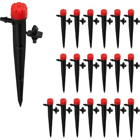 20 Pièces Goutteur Irrigation Réglable,360 Degrés 8-Trou Avec Double Crochet Micro Asperseur Goutte à Goutte,Goutteur d'Irrigation Insertion(Rouge) (1/5)