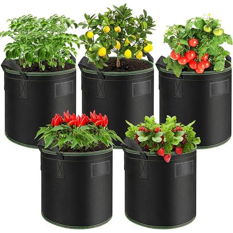 Sac de Culture 20L avec Poignées pour Plantation de Tomates, Pommes de Terre, Carottes, Fraises et Légumes (1/5)