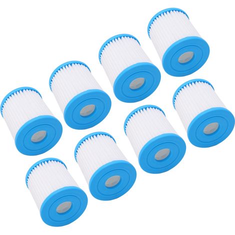 Cartouche de filtration piscine 8 pièces, polyester résistant, réutilisable, filtration puissante, remplacement pour filtre de piscine hors sol, haute capacité, durable. (1/5)