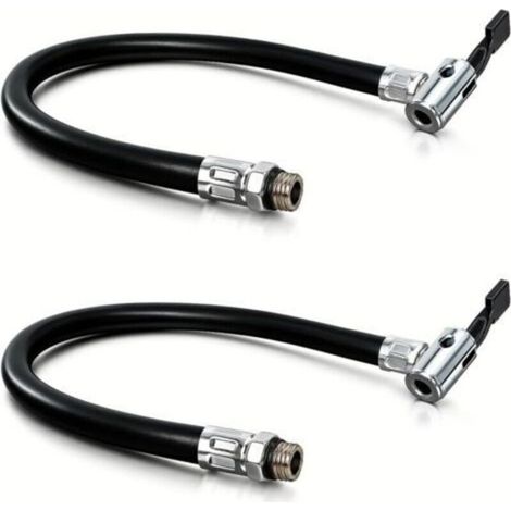 Tuyau Gonflage Pneu Universel Embout Gonflage Pneu Voiture avec Raccord Rapide, Tuyau de Gonflage de Pneus Flexible 38 cm pour Pompe à Air, Compresseur, Vélo, Moto, Auto, Camion (1/4)