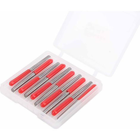 Set mit 10 3,175 mm Wolframstahl-Fräsern für Holzschnitzerei und Gravur, 30°-Winkel x 0,5 mm (1/5)