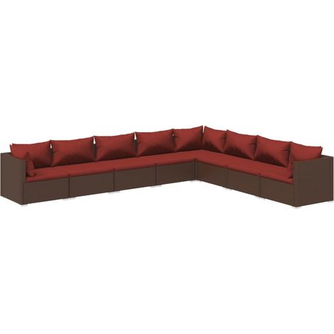 Maison Exclusive - 8-tlg. Garten-Lounge-Set mit Kissen Poly Ratta (1/5)