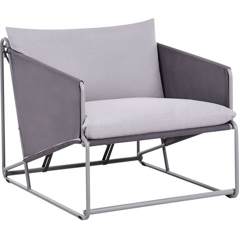 Stuhl mit Sitzkissen PONTE Metall Grau
