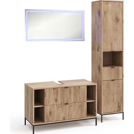 Meubles bain Eliza, Chêne Viking, 3 pièces, Vicco (1/5)