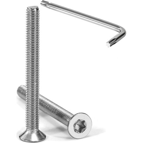 Vis à Tête Fraisée Torx M4 x 40 mm Vis à Six Pans Creux en Acier Inoxydable A2 V2A à Tête Fraisée Métaux avec Clé T20 Filetage Complet 20 Pièces (1/5)