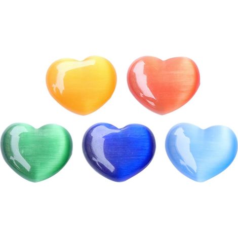 Pierres Naturelles de Cœur 3mm Lot de 5 Pièces en Pierre Colorée Résistante Vieillissement pour Décoration et Contemplation Plusieurs Styles (1/5)