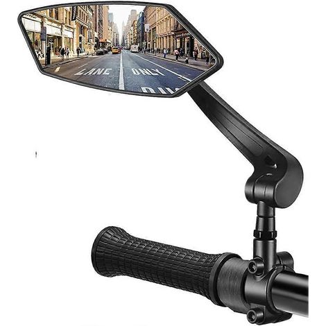 360° verstellbarer Fahrradrückspiegel, breit und klar, für den Lenker, Sicherheitszubehör für Radfahrer im Freien, schwarz. (1/5)