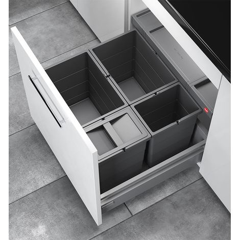 Poubelle de cuisine encastrable AS Allegro S295 2x18L + 2x8L Hailo