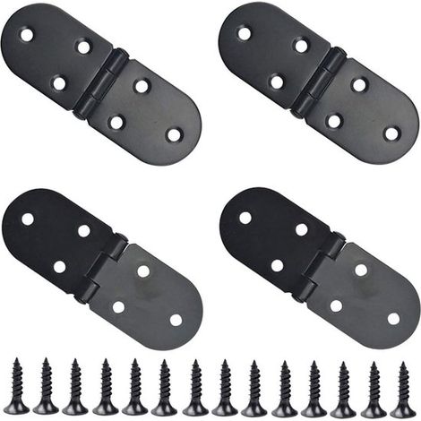 Charnières invisibles - 8 x 3 cm - Noir - Charnières pour meubles - Charnières pour portes intérieures - Lot de 4 - Vis incluses (1/5)