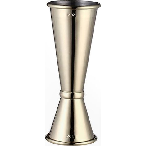 Doseur japonais en acier inoxydable avec échelle, tasse à mesurer double pour cocktail et spiritueux, outil professionnel de barman, argenté, 2 pièces (1/4)