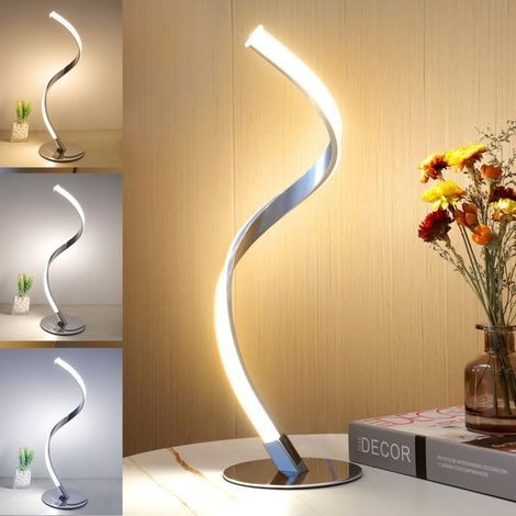 Dimmable spiral LED bedside lamp – Stainless steel – Color temperatures 3000K-5000K – 1.5m cord for easy installation (1/5)