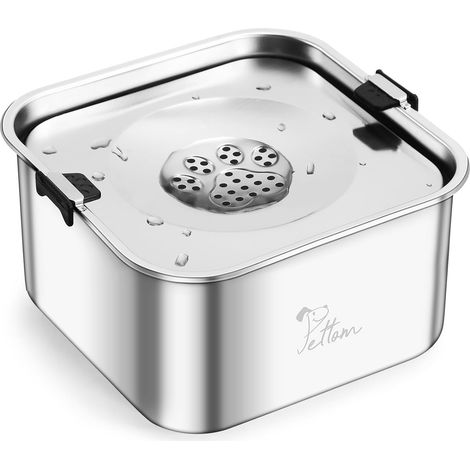 Anti-Splash Dog Bowl 3L, Stainless Steel, Square (1/5)