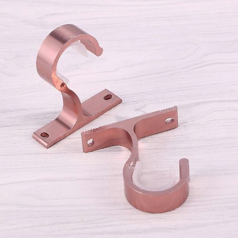 Supports de tringle à rideaux en alliage d'aluminium épais, fixation murale, or rose, lot de 2 (1/4)