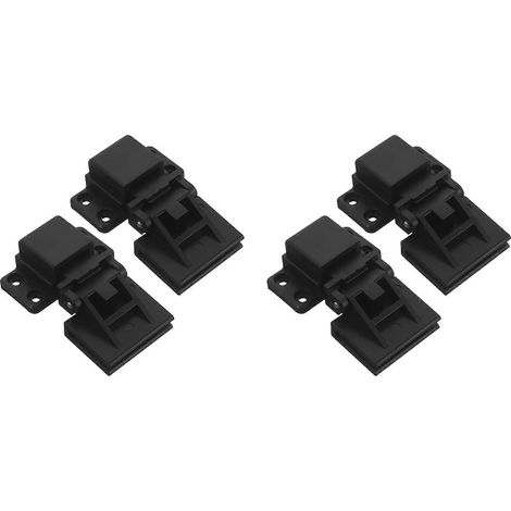 2 paires de charnières noires pour couvercle de platine vinyle, assurant un mouvement fluide et une protection anti-poussière pour votre système audio domestique. (1/5)