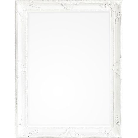 Specchio con cornice in legno "Miro" 90x120 cm -Bianca (1/3)