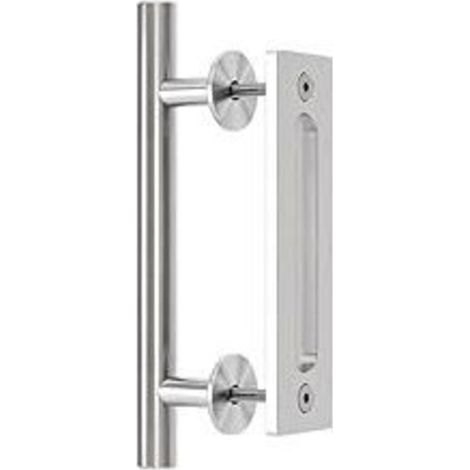 Barn door handle, sliding door handle, door handle, sliding door handle, silver (1/4)