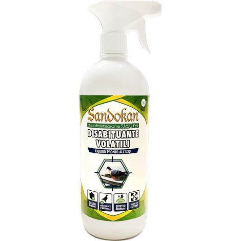 Sandokan Disabituante per Volatili e Piccioni Formato da 1 Litro, Effetto Barriera Repellente (1/5)