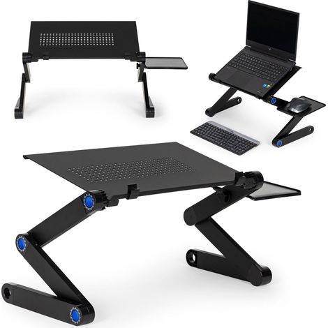Soporte de mesa, soporte para portátil de aluminio, plegable, ajustable, 2 tapas