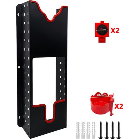 Support mural pour polisseuse auto, porte-outils de detailing en acier, avec revêtement doux et accessoires, rangement garage et atelier. (1/5)