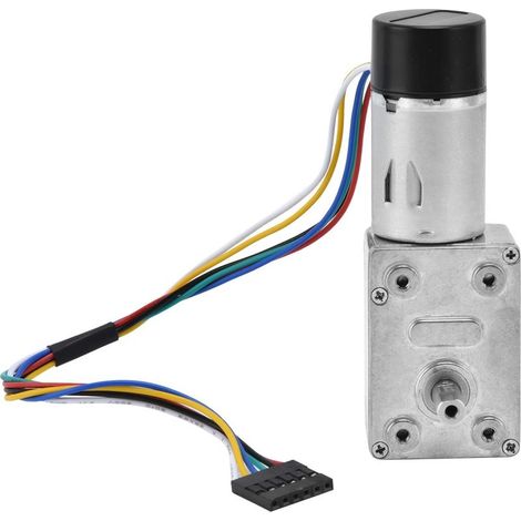 Moteur à engrenage à vis sans fin CC 15 mm, dispositif d'entraînement de réduction de vitesse à double arbre avec encodeur JGY‑ 370DC12V 90 tr/min (1/5)