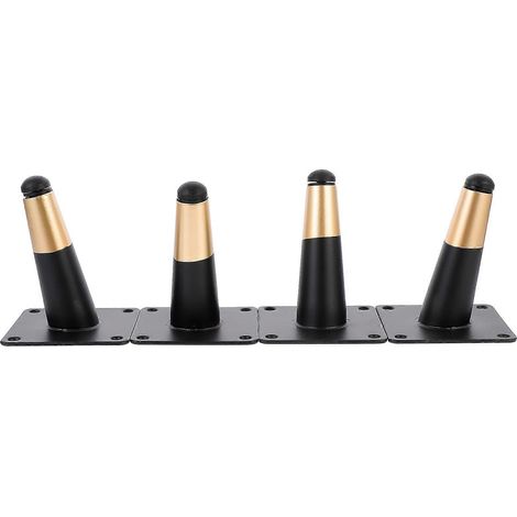Pieds de canapé en métal noir, compatibles avec les meubles réglables, lot de 4. (1/5)