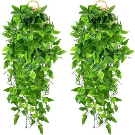 MTEVOTX 2pièce Plantes Suspendues Artificielles, Convient pour Mariage, Jardin, Panier Suspendu, Couloir, décoration Murale-100cm (1/4)