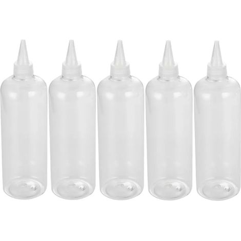 Lot de 500 flacons pulvérisateurs en plastique avec bouchon à vis - Compatibles avec le ketchup, les sauces barbecue, l'huile d'olive et la peinture.