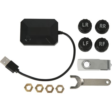 Système de surveillance de pression des pneus USB avec grand écran, signal stable, TPMS sans fil pour voiture, camping-car et camion (1/5)