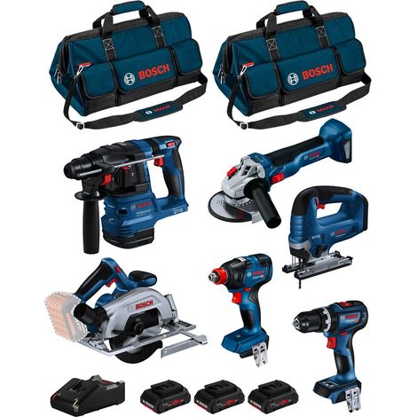 BOSCH Kit BK604BAG (GSB18V-90C +GDX18V-200 +GKS18V-57-2 +GST 18V-125B +GBH18V-22 +GWS18V-10 + 3x4,0Ah PC +GAL18V-40 + 2xHDBAG) (1/5)