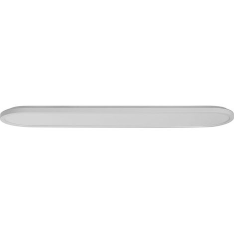 Beliani LED Ceiling Lamp White Polypropylene Oval Panel Flush Mount Synthetic Material, Integrated LED, Warm White, IP 20, 80 x 20 x 4 cm CLARELLA (1/5)