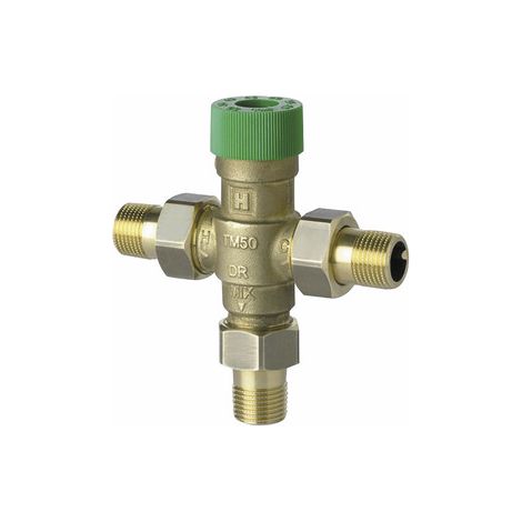 Mitigeur thermostatique ss raccord fileté 3/4'' av clapets AR intégrés - HONEYWELL HOME : TM50-1/2ERV