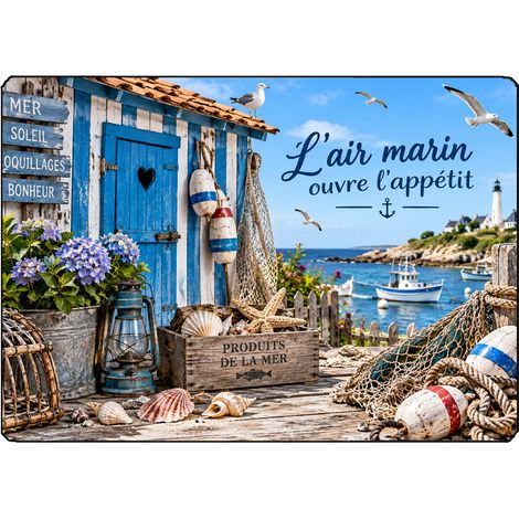 Planche en verre bord de mer air marin 29 x 20 cm (1/2)