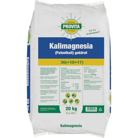 Provita® Kalimagnesia Patentkali 20 kg Engrais de jardin Engrais universel Engrais potassique