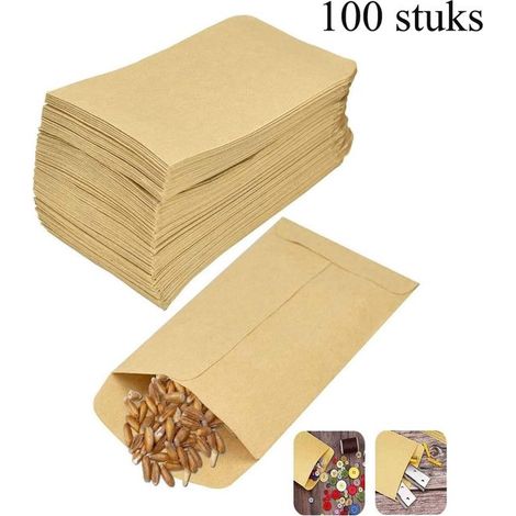 Bolsas de papel, Marrón, 10x6 cm, 100 unidades ideales para rellenar lágrimas de alegría y calendarios de adviento, mini bolsas de papel kraft (1/5)
