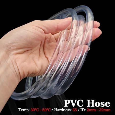 Tuyau d'irrigation en PVC transparent de haute qualité (16 x 18 mm), inodore, non toxique et résistant à la pression, idéal pour aquarium et jardin. (1/2)