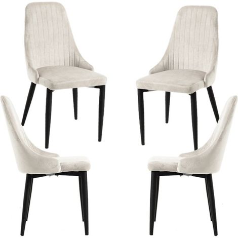 Packs Sillas Comedor - Pack 4 Sillas Kan Terciopelo - Beige (1/5)