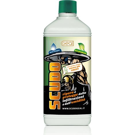 GEAL SCUDO. Idrorepellente Anti Infiltrazioni Base Acqua. Elimina Infiltrazioni da Terrazze, Pavimenti e Rivestimenti. 1 Litro rivestimenti. 1 Litro