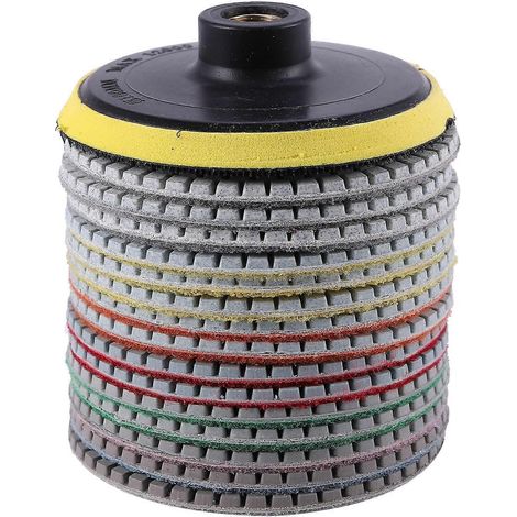 Kit de 16 tampons de polissage diamantés 4 pouces (100 mm) pour polissage à sec ou humide. (1/5)
