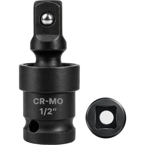 Cardan A Choc 1/2 pouces 12.5 mm Rotation À 360 degres Degrés Cr-Mo Steel Pour Clé À Choc Ou Cliquet Embouts Outils, Douille Cardan (1/2) (1/4)