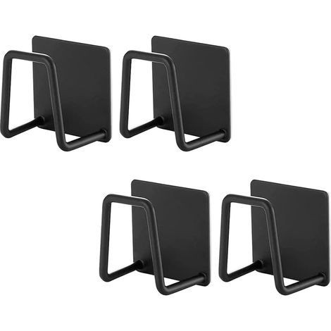 4 Pièces Porte-Éponge Auto-Adhésif, Acier Inoxydable, Support Évier Cuisine, Pour Éponges Et Torchons