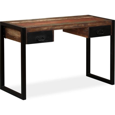 Schreibtisch mit 2 Schubladen Altholz Massiv 120x50x76 cm